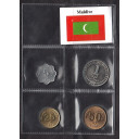 MALDIVE set monete circolate 5 -25 - 50 Laari 1 - Rufiyaa Circolati Quasi Fdc